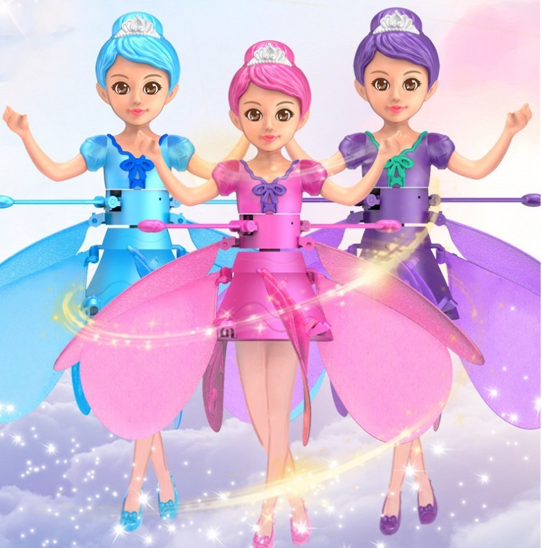 Small Fairy Modeling Flying Machine Water Droplet Children's Toys / flutterbye flying fairy doll/ flying doll toy