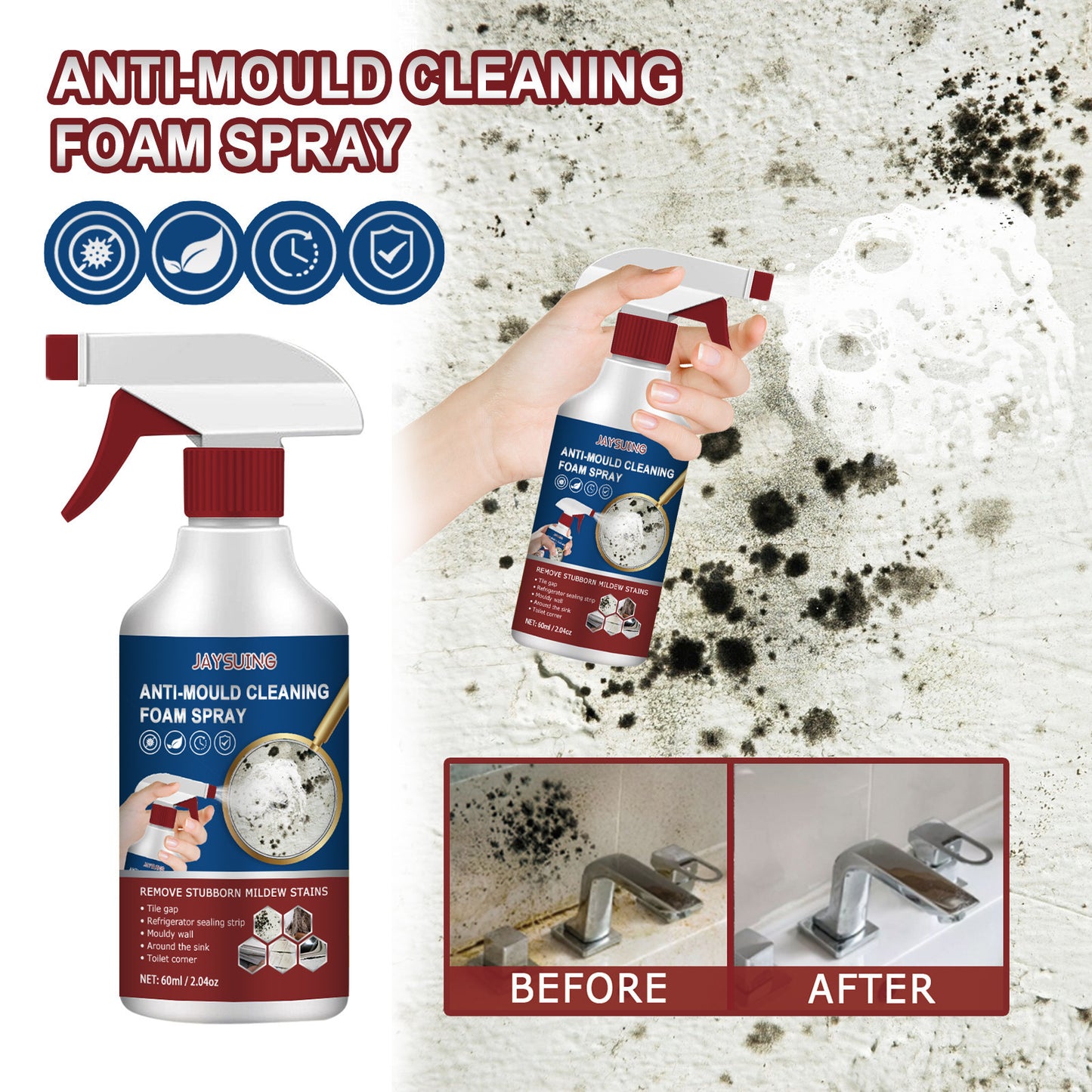 Foam Cleaning Mildew Removal Spray Multifunctional