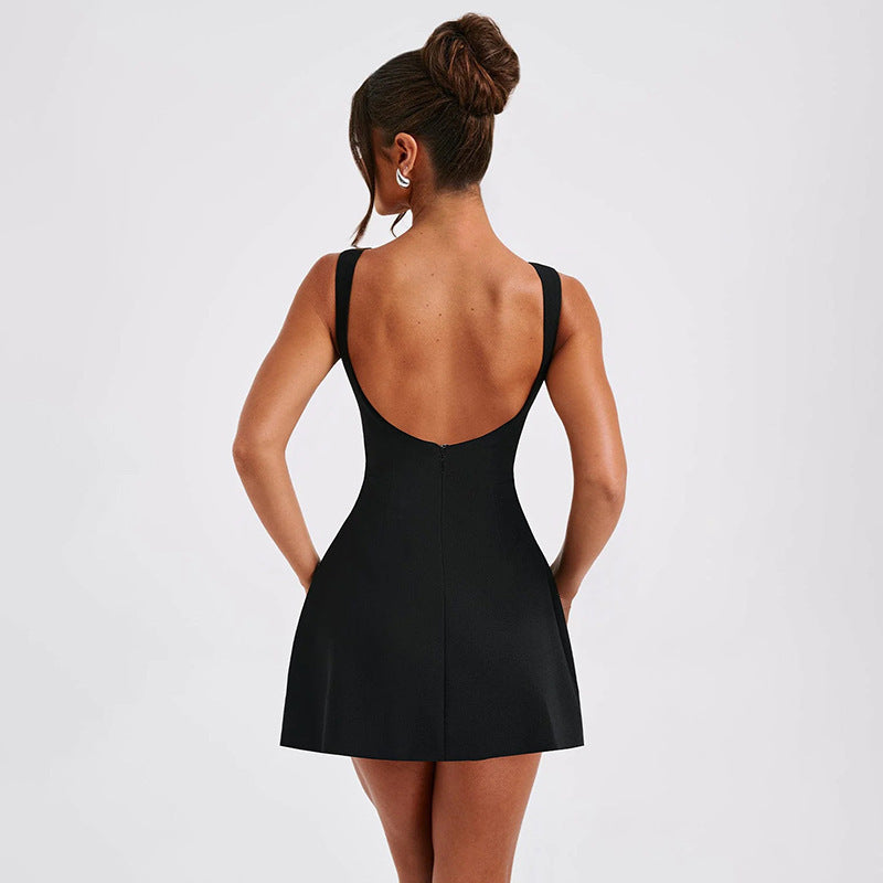 Sexy Slim-fitting Backless Dress Summer Sleeveless Short Dresses / outfits casuales / beach outfit