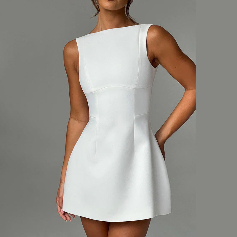 Sexy Slim-fitting Backless Dress Summer Sleeveless Short Dresses / outfits casuales / beach outfit