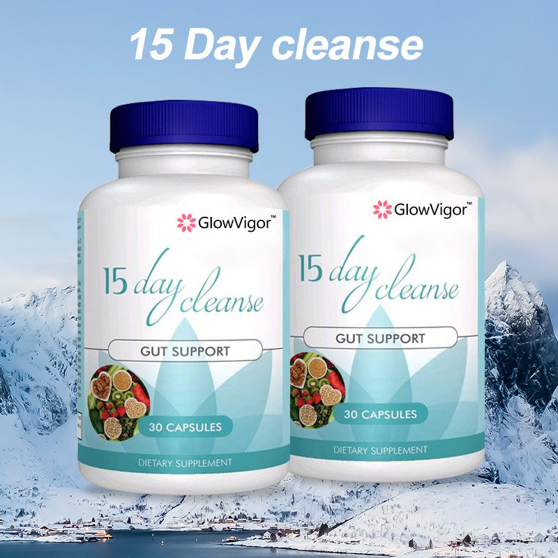 GlowVigor 15 Day Gut Cleanse - Gut And Colon Support, 15 Day Advanced Bowel Cleanse With Senna, Cascara Sagrada & Psyllium Husk