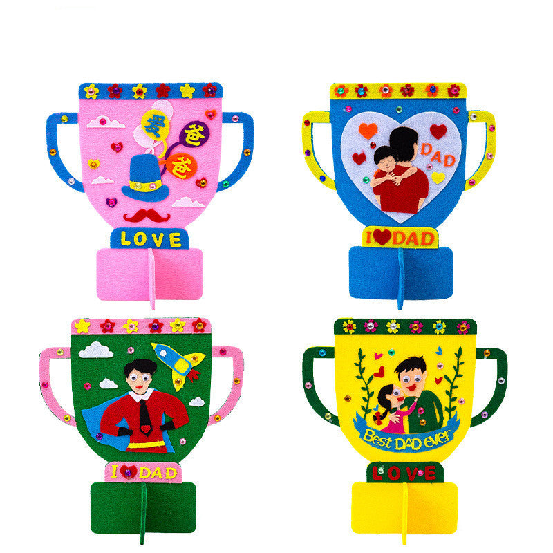Father Day Gift - Children Handmade Diy Non Woven Father Day Trophy