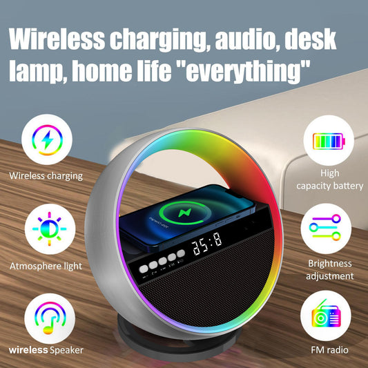 2024 New Multifunction Wireless Charger Bluetooth Speaker Large G Ambience Light