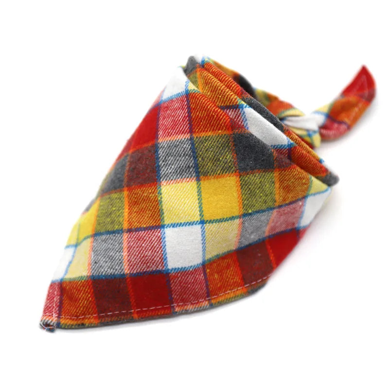 Dog Bandanas Large Pet Scarf for Dog Cotton Plaid Washable Bow Ties Collar Cat Dog Scarf Large Dog Accessories Pet Supplies