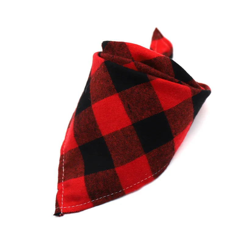 Dog Bandanas Large Pet Scarf for Dog Cotton Plaid Washable Bow Ties Collar Cat Dog Scarf Large Dog Accessories Pet Supplies