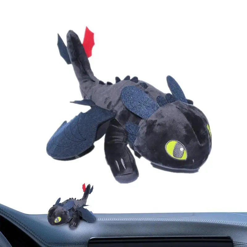Car Decoration Flying Dragon Doll Auto Dashboard Ornament Motorcycle Helmet Decoration  black dragon Plush Doll Car Accessories