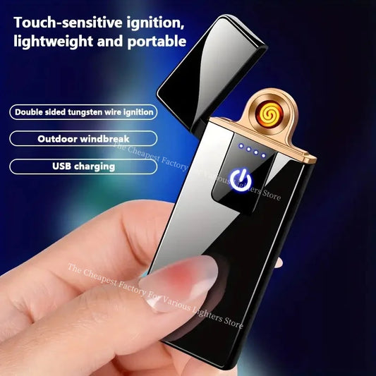 2024 New USB Mini Lighter, Tungsten Safety Cigarette Lighter,Portable Rechargeable Lighter, Outdoor Barbecue Camping Accessories