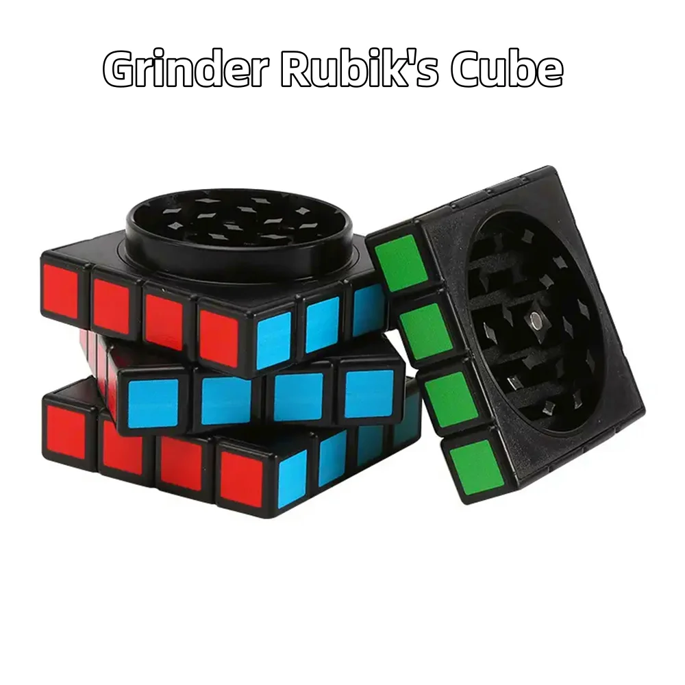 Magnet Magic Cube Four Layers Grinder Multifunctional 1.8Inch Magic Cube Grinder Cigarette Shredder Spice Crusher