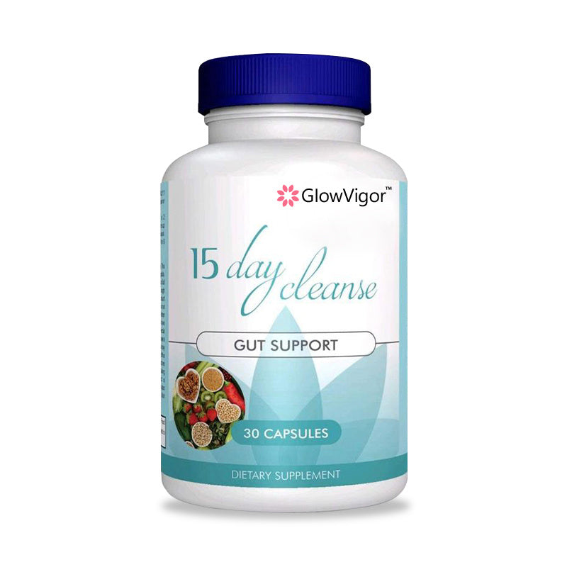 GlowVigor 15 Day Gut Cleanse - Gut And Colon Support, 15 Day Advanced Bowel Cleanse With Senna, Cascara Sagrada & Psyllium Husk